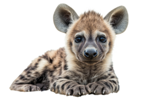 Cute hyena cub relaxing with a playful expression png