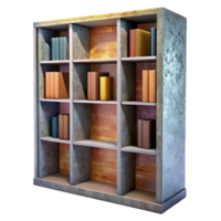 magnificent modern Modern Library Bookshelf Cutout with Front View Perspective high resolution png