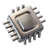magnificent vintage Modern Microchip Design with Silver Finish Isolated authentic png