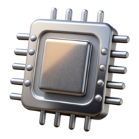 wonderful modern Modern Microchip Design with Silver Finish Isolated png