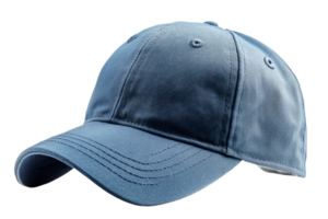 Casual blue cap with six panels and adjustable strap png