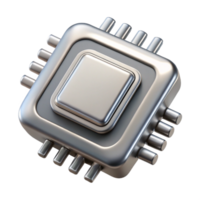 magnificent creative Modern Microchip Design with Silver Finish Isolated high quality png