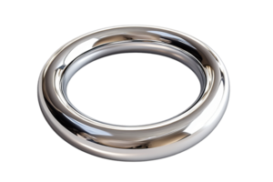Shiny metallic ring with a smooth, reflective surface png