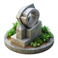 impressive abstract Modern Sculpture in Concrete Jungle Isolated high resolution png