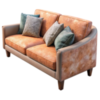 impressive creative Modern Sofa with Cushions Side View Isolated authentic png