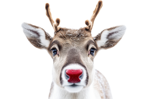 Reindeer with red nose on transparent background png