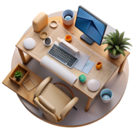 wonderful creative Modern Workspace with Ai Design Tools Transparent high quality png