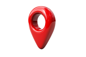Red location pointer symbol with transparent background png