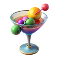 beautiful abstract Molecular Cocktail Garnish Cutout with Vibrant Colors detailed png