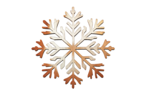 Decorative wooden snowflake with intricate design details png