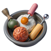 serene artistic Molecular Gastronomy Tools Top View Transparent Background professional png