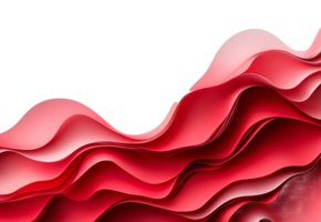 Wavy red abstract design on transparent background png