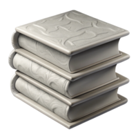serene modern Monochromatic Book Stack Cutout with Shadow original png
