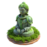 serene creative Moss Covered Statue in Urban Park Cutout Isolated Element high resolution png