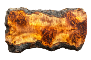 Beautiful walnut wood slab with natural grain patterns png