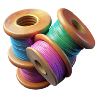 impressive abstract Multicolored Filament Spools Isolated high resolution png