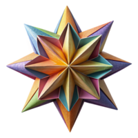 impressive abstract Multicolored Paper Star Cutout with Layered Design Transparent png