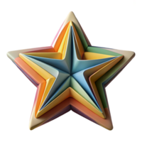 wonderful modern Multicolored Paper Star Cutout with Layered Design Transparent authentic png