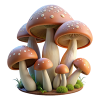 impressive traditional Mushroom Growing in Forest Close Up Isolated authentic png