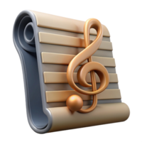 beautiful rustic Music Sheet with Treble Clef Element png