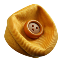 vibrant rustic Mustard Yellow Corduroy Fabric Button Detail Transparent Background high quality png