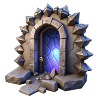 serene minimalist Mysterious Portal Emerging From Cracked Wall Isolated genuine png