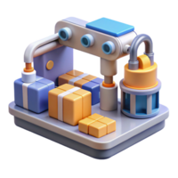 stunning minimalist Nanobot Assembly Line in Factory Setting Transparent Background png