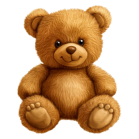 Cute teddy bear with a friendly expression and soft fur png