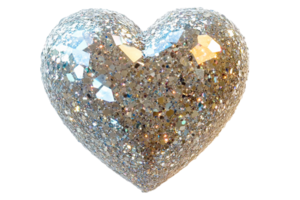 Glittering heart decor on a clear background png