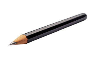 Black pencil with sharp tip on transparent surface png