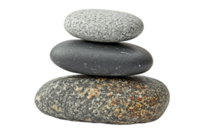 Three stones of varying sizes are stacked neatly png