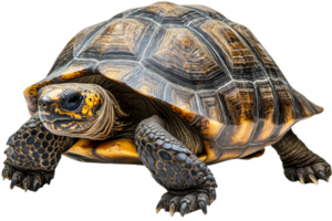Detailed close up of a tortoise on transparent background png