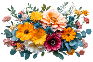 Beautiful floral arrangement with assorted colorful flowers png