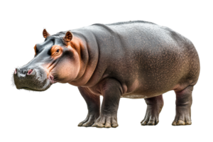 Large hippopotamus standing with a clear posture png
