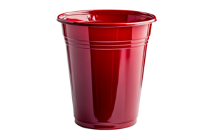 Red plastic cup on transparent background png