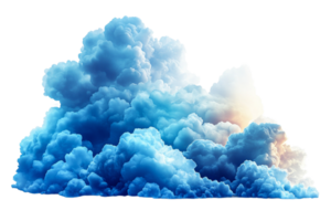 Blue fluffy clouds with a soft light background png