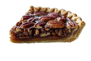 Pecan pie slice on a transparent background png