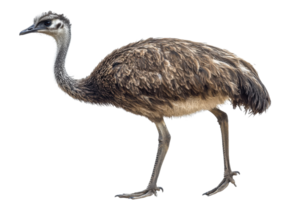 Large flightless bird standing on transparent background png