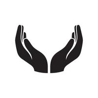 Two hands logo design template isolated illustration vector