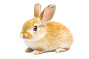 Cute rabbit with soft fur sitting on a white background png