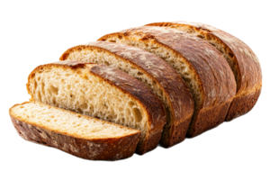 Freshly sliced artisanal bread on transparent background png