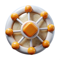 extraordinary minimalist Network Hub Icon Transparent with Orange Highlights original png
