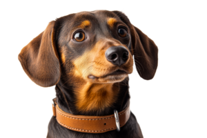 Happy dachshund with shiny coat on transparent background png