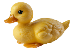 Bright yellow rubber duck with smooth texture and cute eyes png