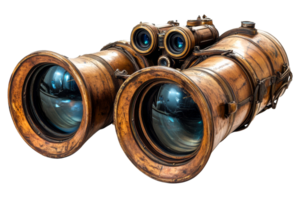 Vintage dual lens binoculars with a unique design png