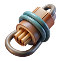 elegant abstract Neural Interface Cable Connector Detail Isolated Element authentic png