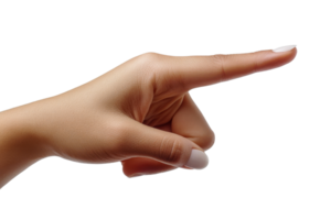 mano gesto señalando con dedo hacia un objetivo png