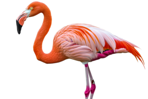Elegant flamingo standing gracefully with vibrant feathers png