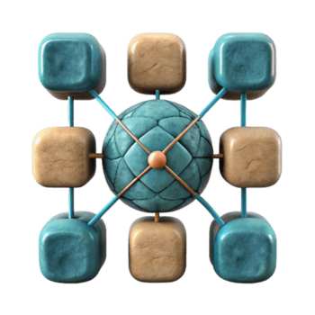 serene abstract Neural Network Diagram with Data Flow Isolated premium png