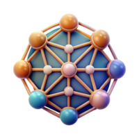 magnificent classic Neural Network Icon Transparent Background with Gradient premium png